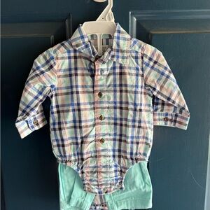 Plaid Kids Matching Set - Blue and Green